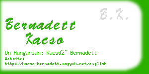 bernadett kacso business card